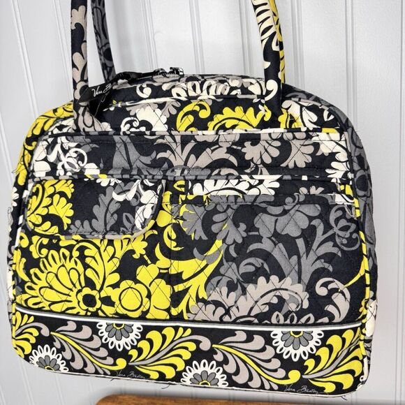 Retired Vera Bradley BAROQUE Large Weekender Travel Bag Green Black - Picture 3 of 11